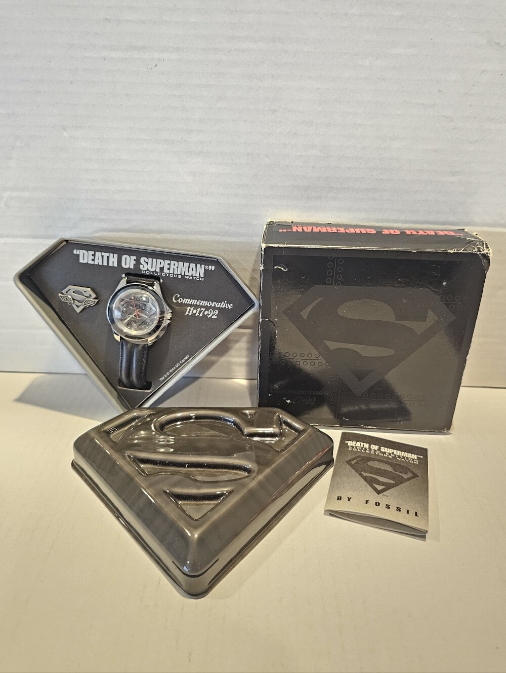 Fossil Death Of Superman Commemorative 11/17/92 Limited Edition Watch #'d/10000